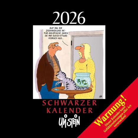 Uli Stein: Uli Stein Schwarzer Kalender 2026: Monatskalender für die Wand, Kalender