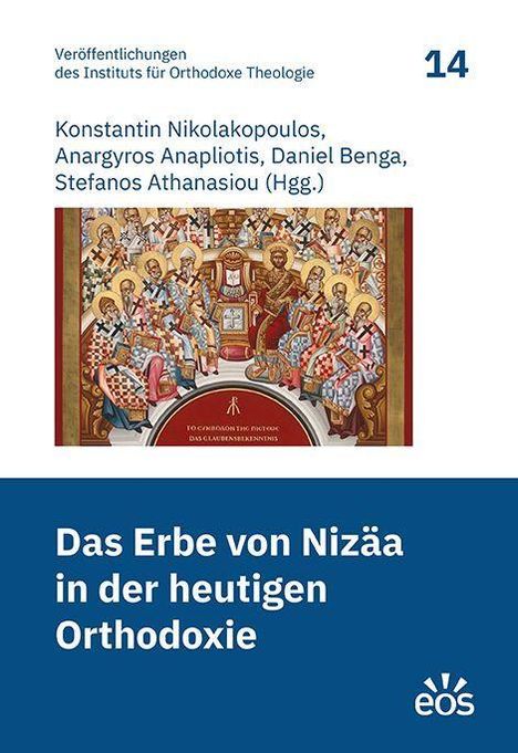 Titel: "Das Erbe von Nizäa in der heutigen Orthodoxie". Illustration: Versammlung von Geistlichen.