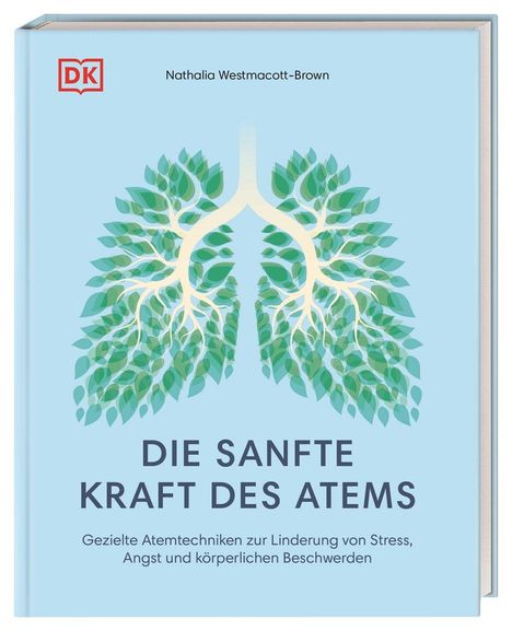Die sanfte Kraft des Atems, Atemtechniken gegen Stress und Beschwerden. Illustration: Lungen aus grünen Blättern.