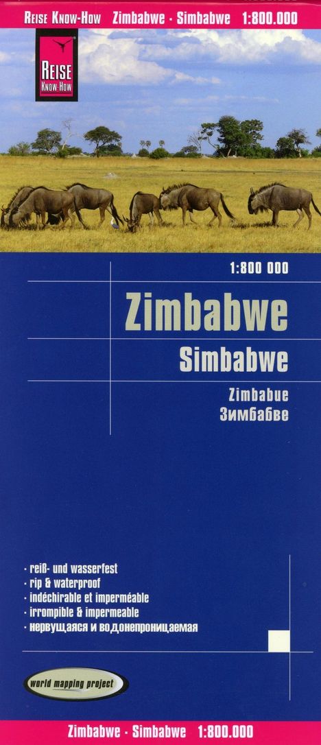 Reise Know-How Landkarte Simbabwe 1 : 800.000, Karten