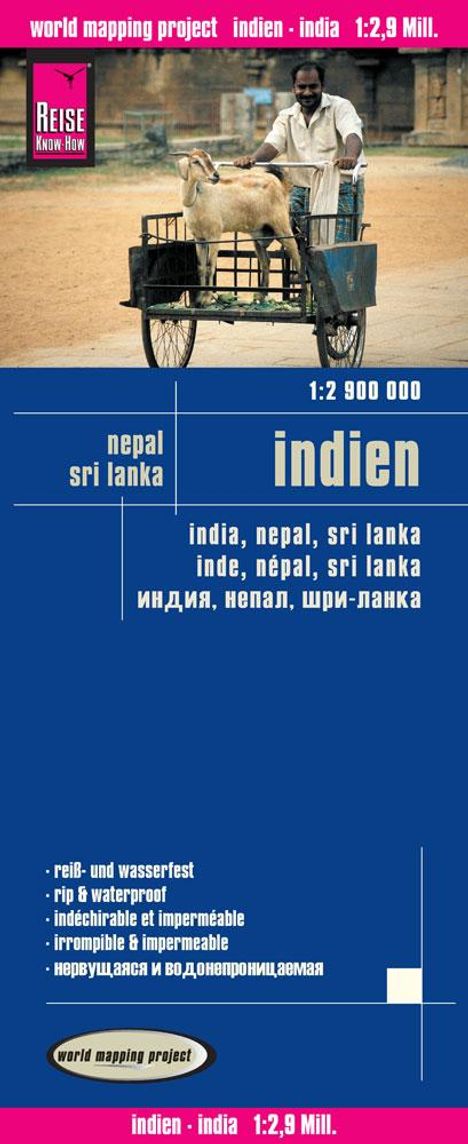 Reise Know-How Landkarte Indien (1:2.900.000) mit Nepal und Sri Lanka, Karten