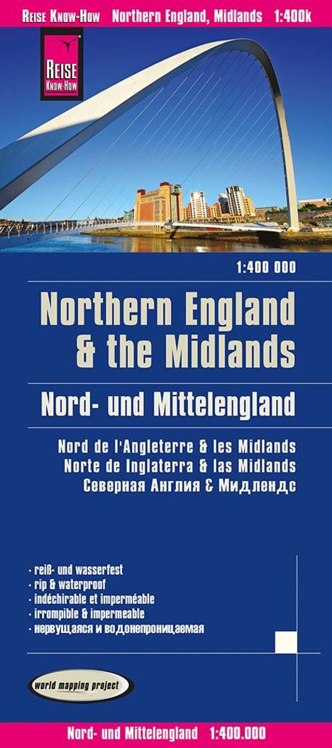 Reise Know-How Landkarte Nord- und Mittelengland / Northern England & the Midlands (1:400.000), Karten