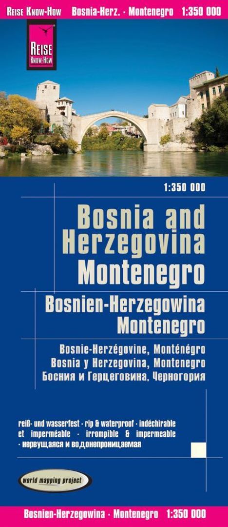 Reise Know-How Verlag Peter Rump: Reise Know-How Landkarte Bosnien-Herzegowina, Montenegro / Bosnia and Herzegovina, Montenegro (1:350.000), Karten