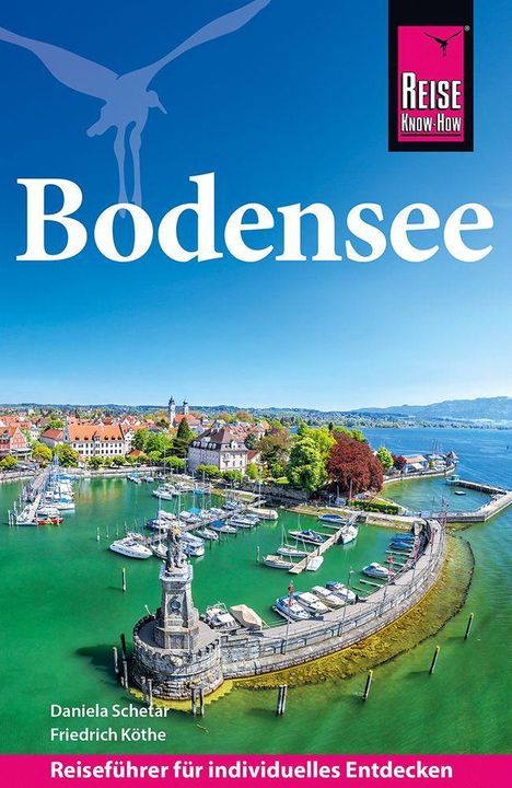 Titel: Bodensee. Autoren: Daniela Schetar, Friedrich Köthe. Hafenansicht mit Segelbooten und Promenade.