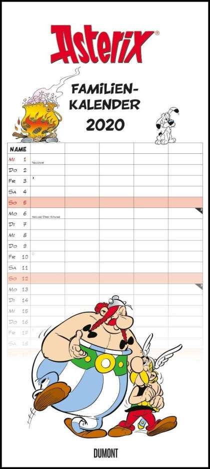 Asterix Familienplaner 2020 - Wandkalender - Familienkalender mit 5 Spalten -- Format 22 x 49,5 cm, Diverse