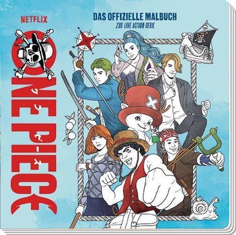 "Das offizielle Malbuch zur Live Action-Serie." Bunte Figuren in Abenteuerkleidung mit Piratenmotiven und ein Logo.