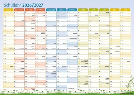 Der Schuljahres-Wandkalender 2026/2027, A1, Kalender