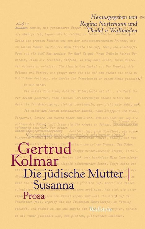 Gertrud Kolmar: Die jüdische Mutter | Susanna, Buch