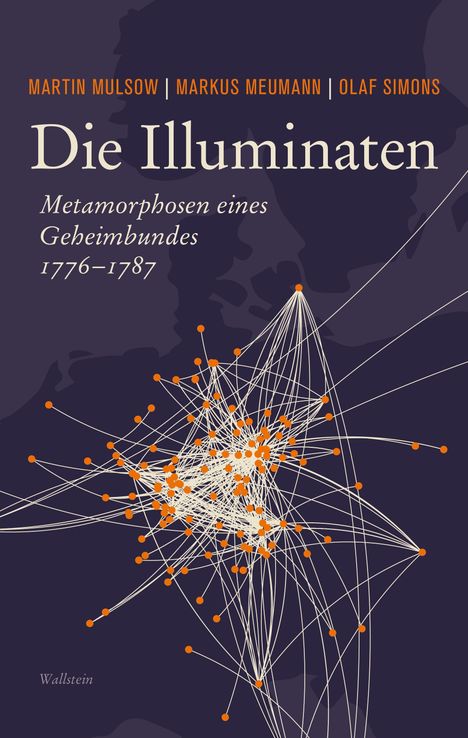 "Die Illuminaten. Metamorphosen eines Geheimbundes 1776–1787." Autoren oben, unten Netzwerk aus Linien und Punkten.