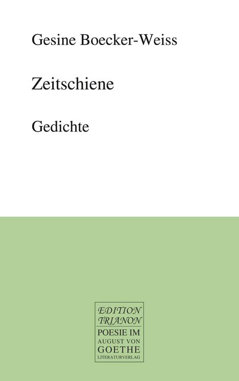 Gesine Boecker-Weiss: Zeitschiene, Buch