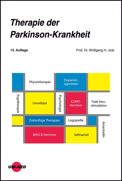 "Therapie der Parkinson-Krankheit. 13. Auflage. Prof. Dr. Wolfgang H. Jost." Verschiedene Therapieoptionen aufgeführt.