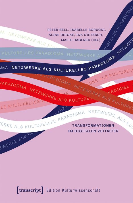 PETER BELL... NETZWERKE ALS KULTURELLES PARADIGMA. Bunte Bänder auf rosa Hintergrund.