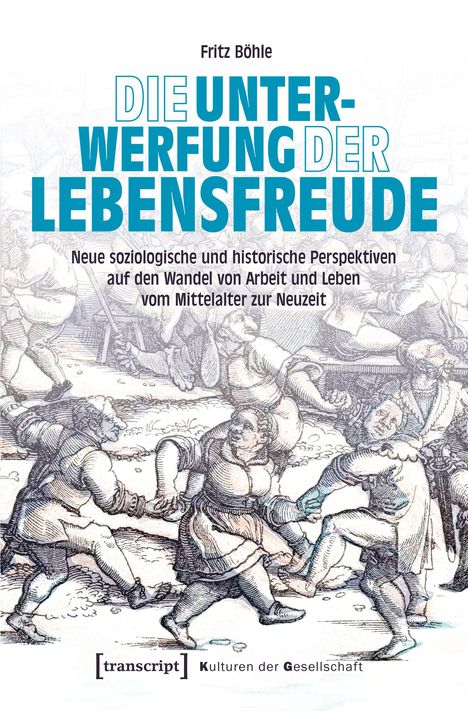 "DIE UNTERWERFUNG DER LEBENSFREUDE" von Fritz Böhle. Szene tanzender Menschen in historischer Kleidung.