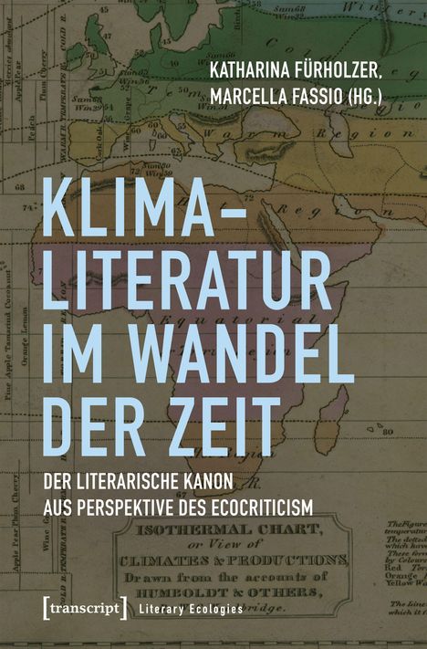 „Klimaliteratur im Wandel der Zeit“ steht über einer altmodischen Weltkarte.