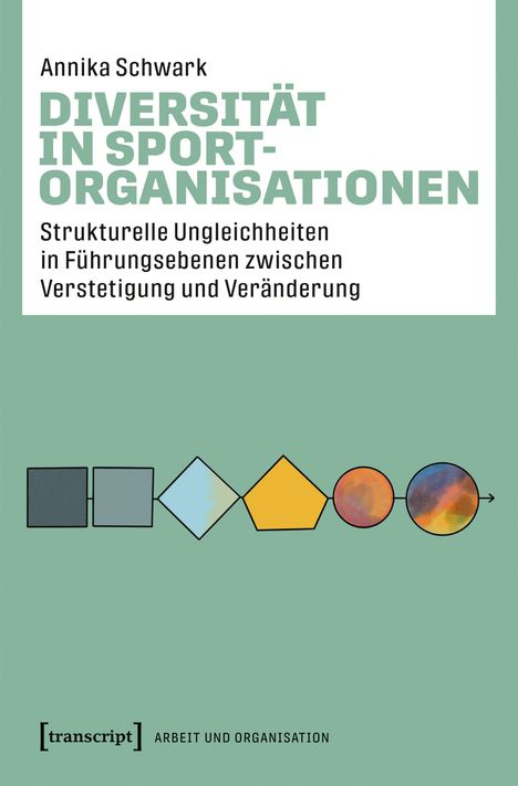 „Annika Schwark: Diversität in Sportorganisationen. Strukturelle Ungleichheiten...“ In der Mitte farbige geometrische Formen.