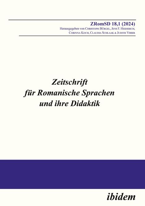 Christoph Heiderich Bürgel: Zeitschrift für Romanische Sprachen und ihre Didaktik, Buch