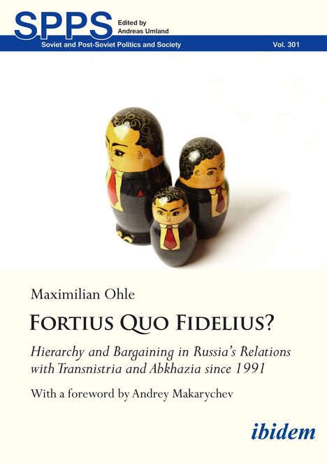 Titel: "Fortius Quo Fidelius?" von Maximilian Ohle. Drei Matroschka-Puppen in Anzügen, ineinander verschachtelt.