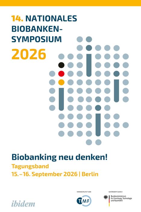 14. Nationales Biobanken-Symposium 2026. Biobanking neu denken! Tagungsband, 15.–16. September 2026, Berlin. Punkte-Muster.