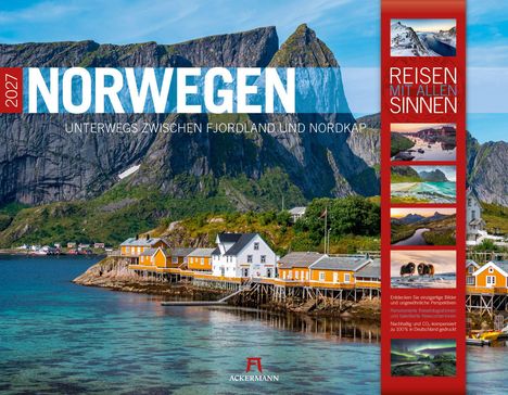 "2027 NORWEGEN. Unterwegs zwischen Fjordland und Nordkap. REISEN MIT ALLEN SINNEN. Küstenlandschaft mit bunten Häusern."