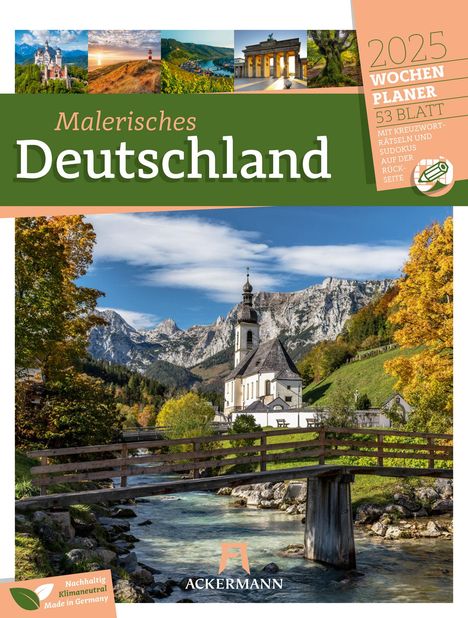 Ackermann Kunstverlag: Malerisches Deutschland - Wochenplaner Kalender 2025, Kalender
