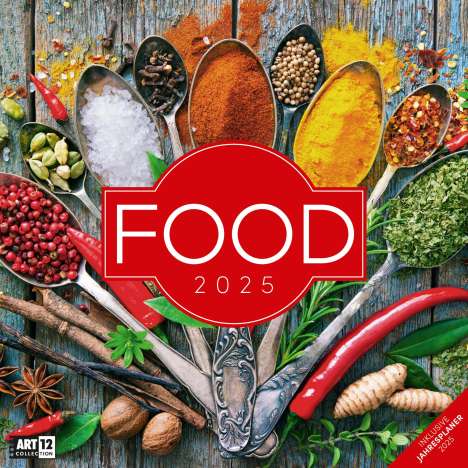 Ackermann Kunstverlag: Food Kalender 2025 - 30x30, Kalender