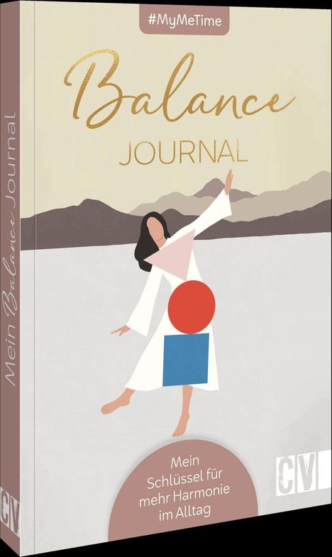 #MyMeTime Balance Journal. Mein Schlüssel für mehr Harmonie im Alltag. Illustration: Frau mit geometrischen Formen.