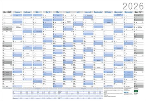 Wandplaner Neutral 2026, Kalender