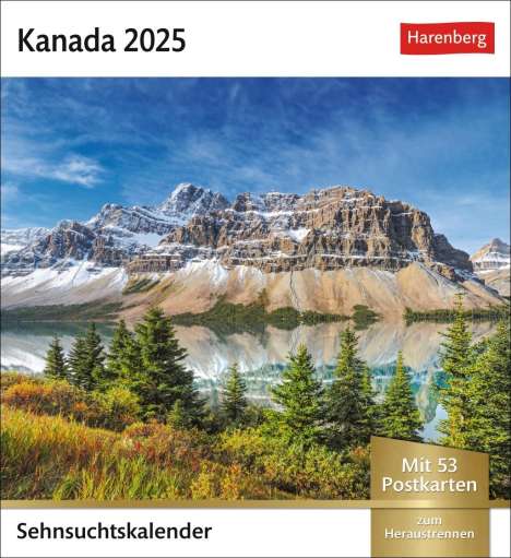 Kanada Sehnsuchtskalender 2025 - Wochenkalender mit 53 Postkarten, Kalender