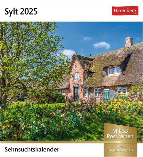 Sylt Sehnsuchtskalender 2025 - Wochenkalender mit 53 Postkarten, Kalender