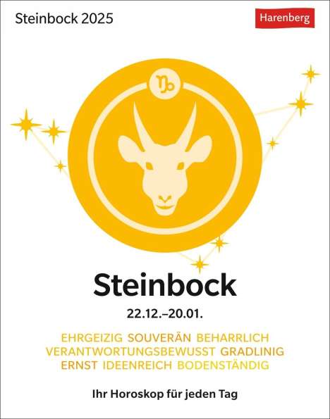 Robert Satorius: Steinbock Sternzeichenkalender 2025 - Tagesabreißkalender - Ihr Horoskop für jeden Tag, Kalender