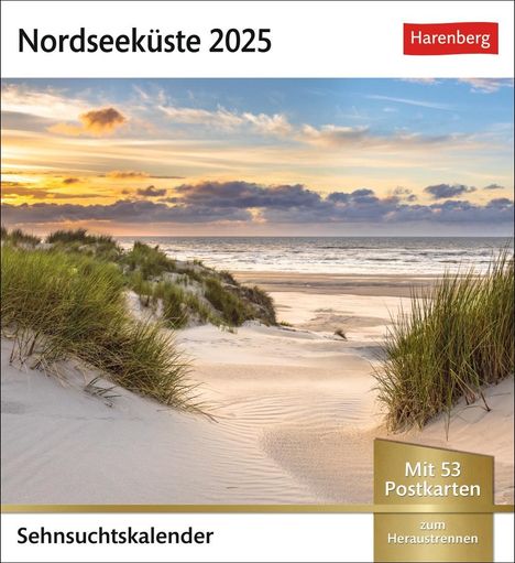 Nordseeküste Sehnsuchtskalender 2025 - Wochenkalender mit 53 Postkarten, Kalender
