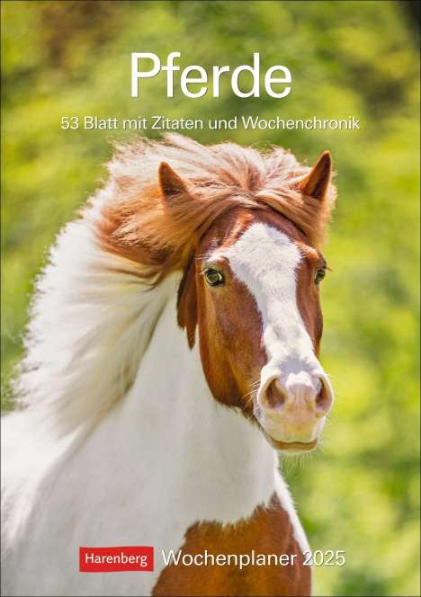 Pferde Wochenplaner 2025 - 53 Blatt mit Zitaten und Wochenchronik, Kalender