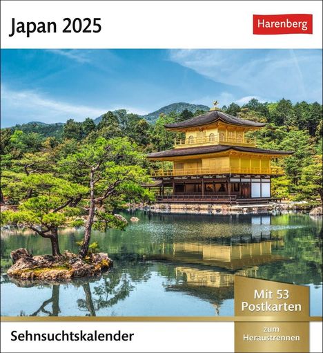 Japan Sehnsuchtskalender 2025 - Wochenkalender mit 53 Postkarten, Kalender