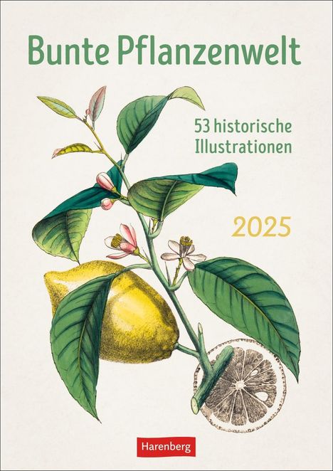 Bunte Pflanzenwelt Wochenplaner 2025 - 53 historische Illustrationen, Kalender
