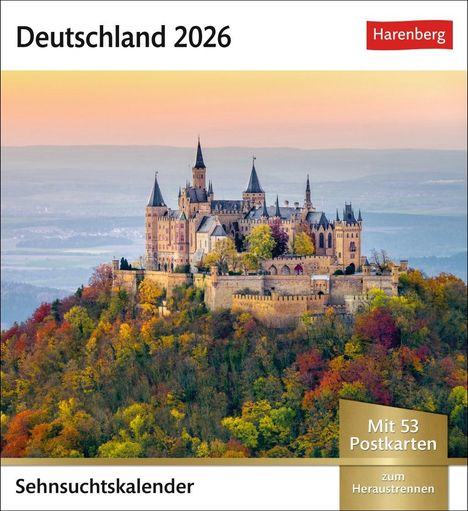 Deutschland Sehnsuchtskalender 2026 - Wochenkalender mit 53 Postkarten, Kalender