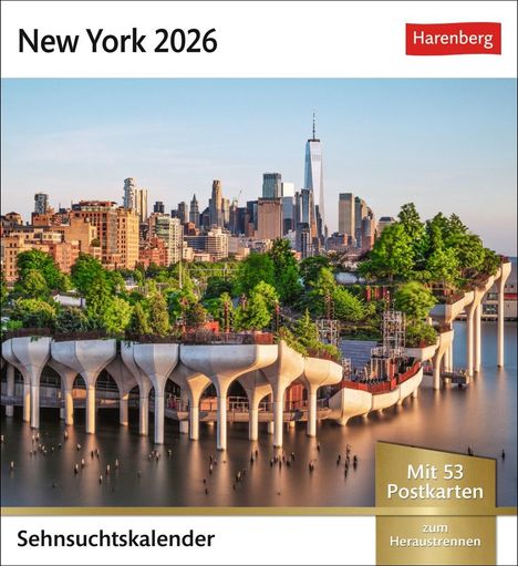 New York Sehnsuchtskalender 2026 - Wochenkalender mit 53 Postkarten, Kalender