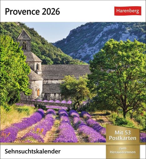 Provence Sehnsuchtskalender 2026 - Wochenkalender mit 53 Postkarten, Kalender