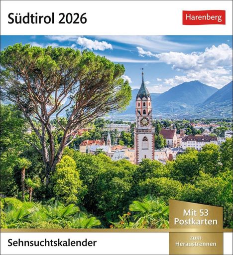 Südtirol Sehnsuchtskalender 2026 - Wochenkalender mit 53 Postkarten, Kalender