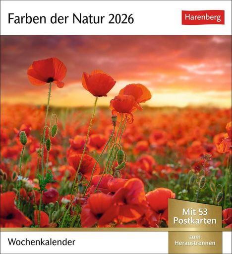 Farben der Natur Postkartenkalender 2026 - Wochenkalender mit 53 Postkarten, Kalender