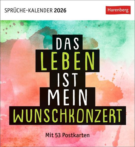 Positive-Sprüche-Kalender Postkartenkalender 2026 - Mit 53 Postkarten, Kalender