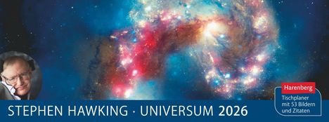 Stephen Hawking Universum Premium-Tischplaner 2026 - Wochenkalender mit 53 Bildern und Zitaten, Kalender