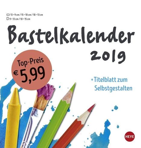Bastelkalender 2019 mittel weiß, Diverse