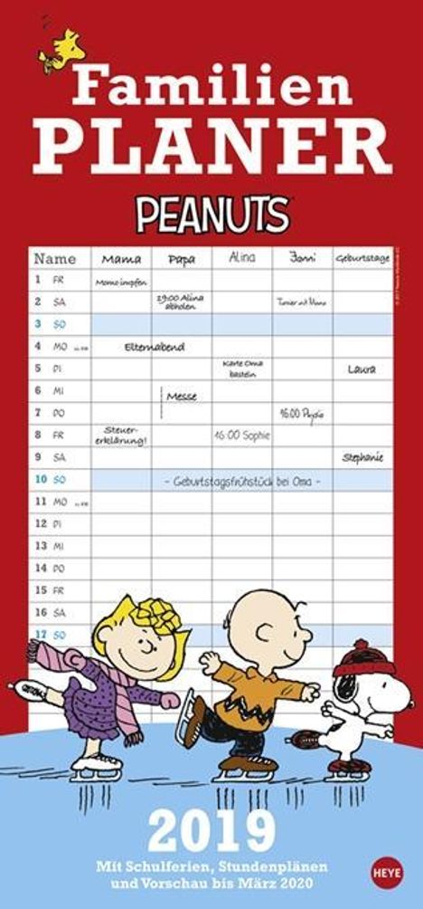 Peanuts Familienplaner - Kalender 2019, Diverse