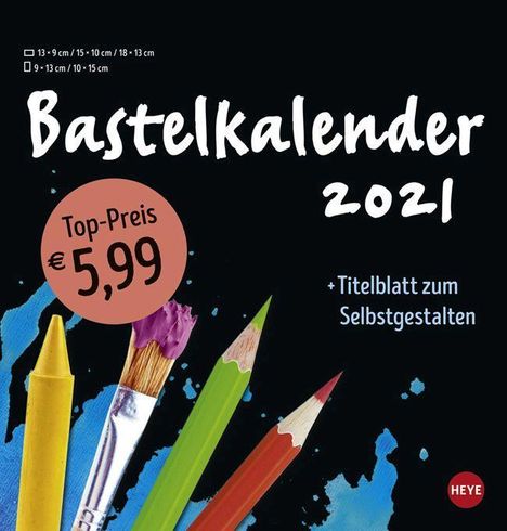 Bastelkalender 2020 mittel schwarz, Diverse