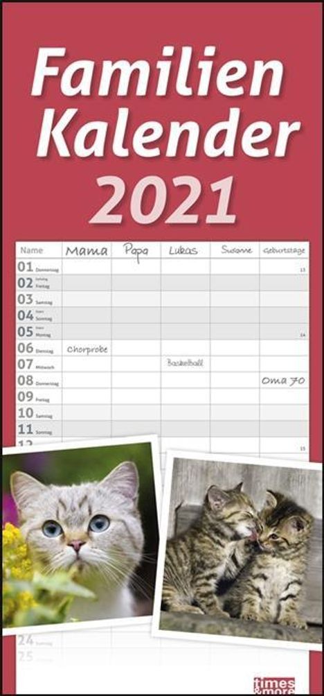 times &amp; more Katzen Familienplaner 2020, Diverse