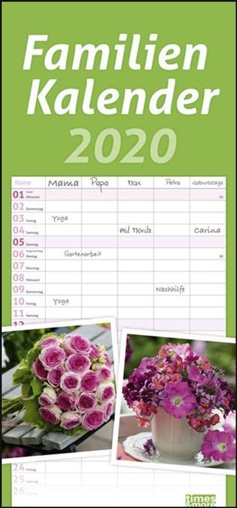 times &amp; more Familienkalender Blumen 2020, Diverse