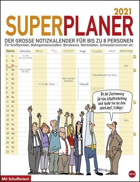 Peter Butschkow: Butschkow Superplaner 2021, Kalender