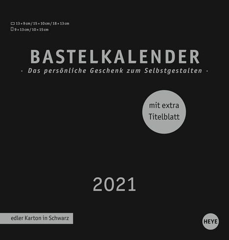 Bastelkalender 2021 schwarz, mittel, Kalender