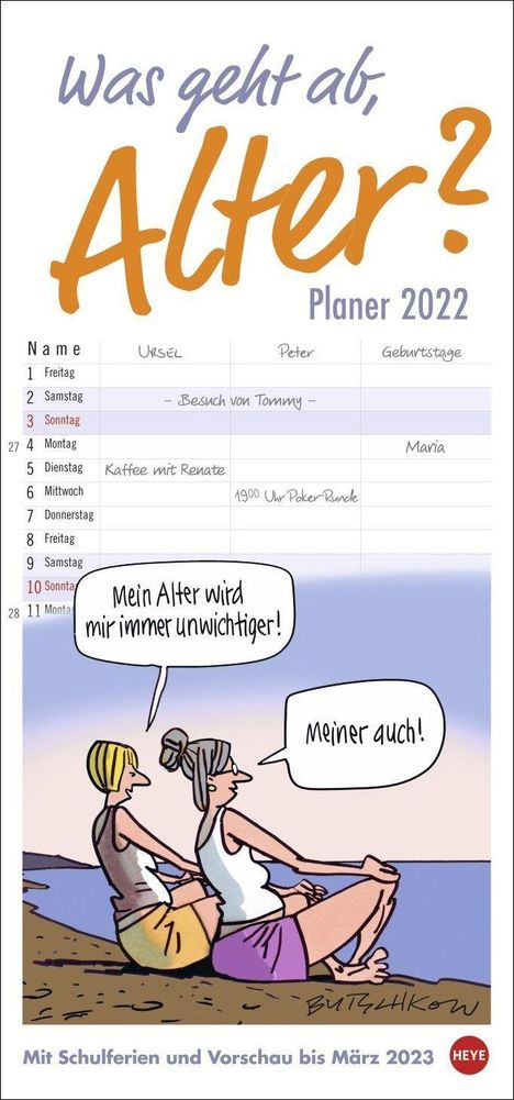 Peter Butschkow: Butschkow, P: Was geht ab, Alter/ Planer 2022, Kalender