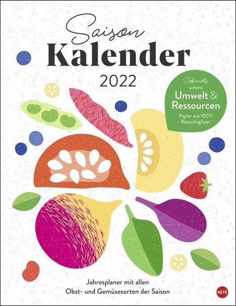 Ecofriendly Saisonkalender 2022, Kalender